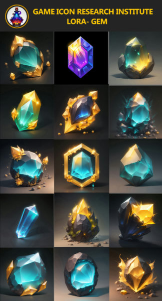 gmic icon_F12D cartoon style 3 - sd1.5 Gemstone