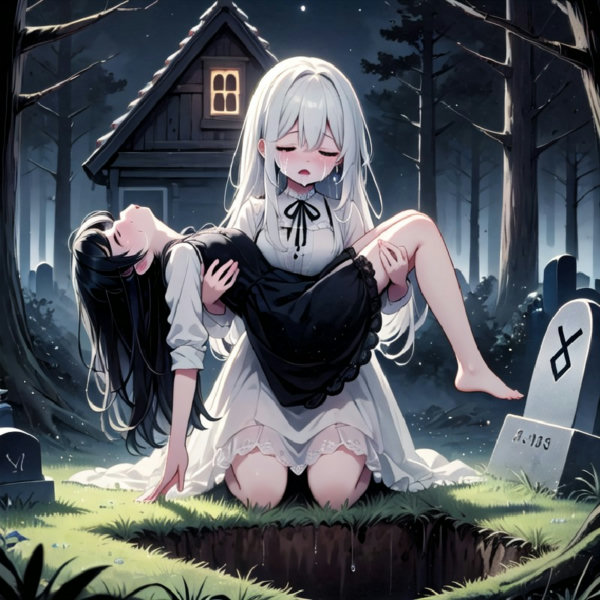 girl hate grave digging - SD 1.5