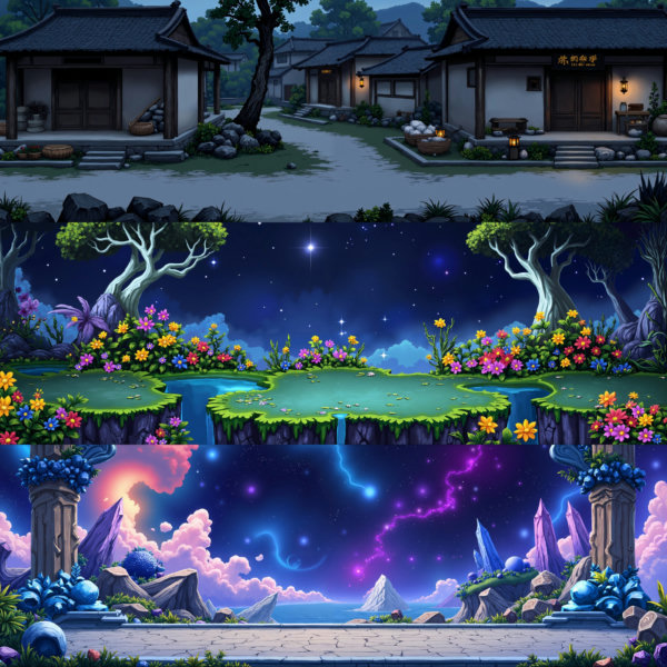 Game Map_ Landscape Map_ Game background - v2