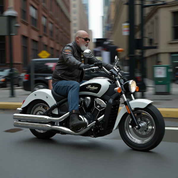 Motorcycle (Indian Scout Limited - Ghost White Metallic) (Flux1.dev/SD1.5) - v1.0 (Flux1.dev)