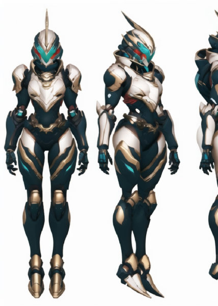 F1/XL/SD1 Mecha Turn, Multi-View, Turnaround, Model Sheet, Character Design - SD1