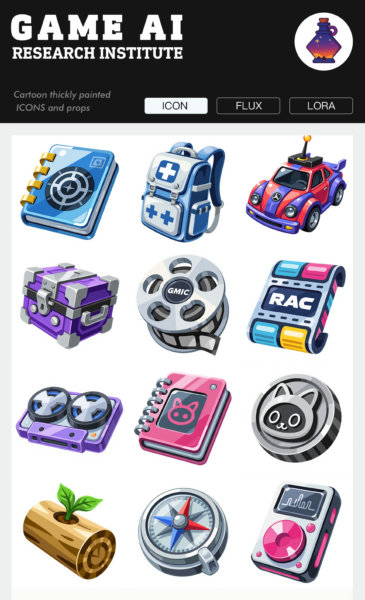 gmic icon_F12D cartoon style 3 - Flux1.0