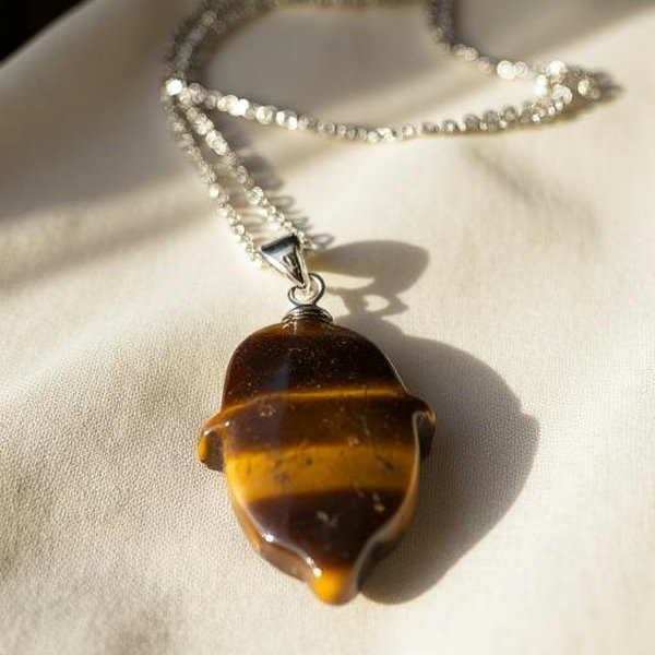 Support & Buzz Tiger's eye Khamsa Pendant Necklace sterling silver – Jewelry LoRA (Flux Dev) - v3.